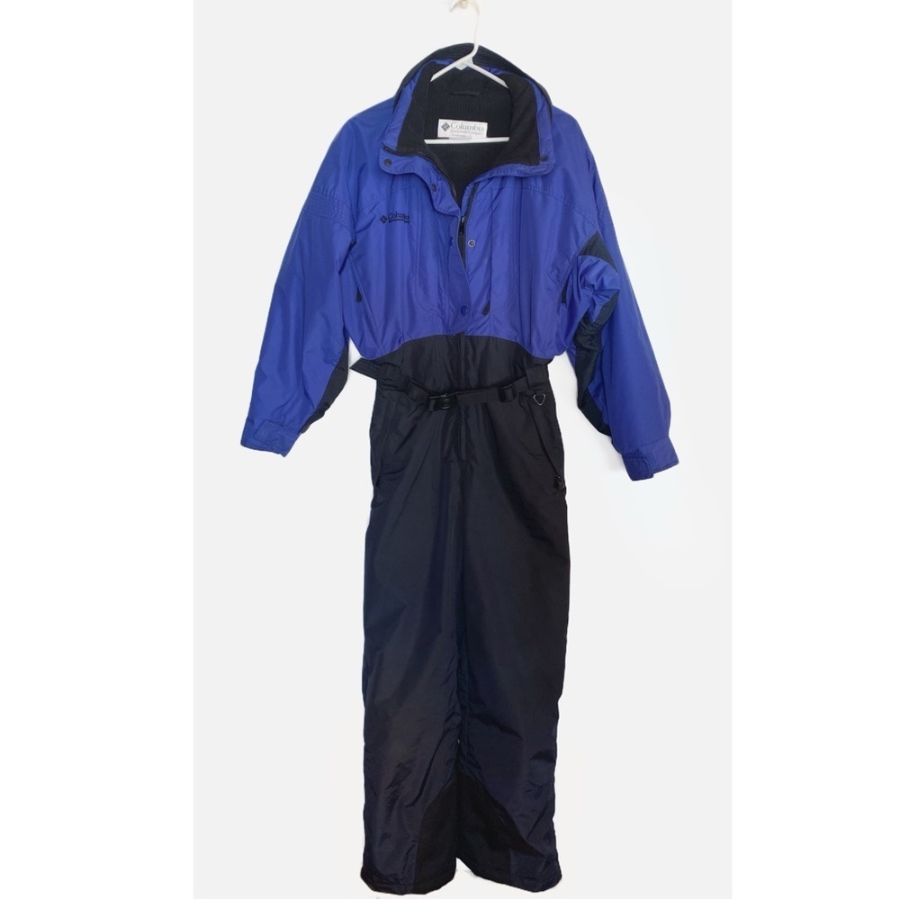 Vtg Columbia Insulated Ski Snowsuit Belted
Hooded Blue Womens size M